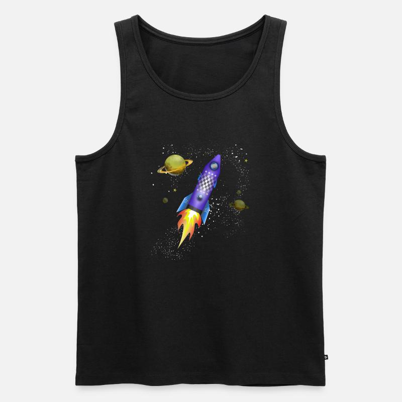 Fusée dans l'espace - Débardeur bio Premium Homme - noir