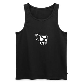Kuh - Männer Premium Bio Tank Top - Schwarz - Vorne - Michal (187cm)