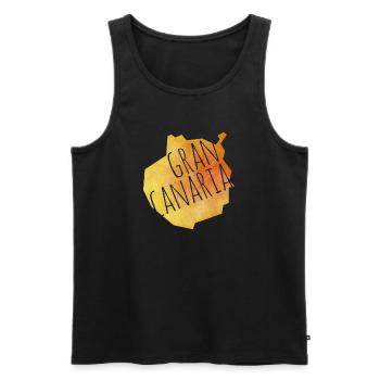 Gran Canaria - Männer Premium Bio Tank Top - Schwarz - Vorne - AI Model Male 178 light (178cm)