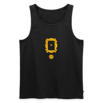 Monica's peephole frame - Men's Premium Organic Tank Top - black - Front - AI Model Male 178 light (178cm)