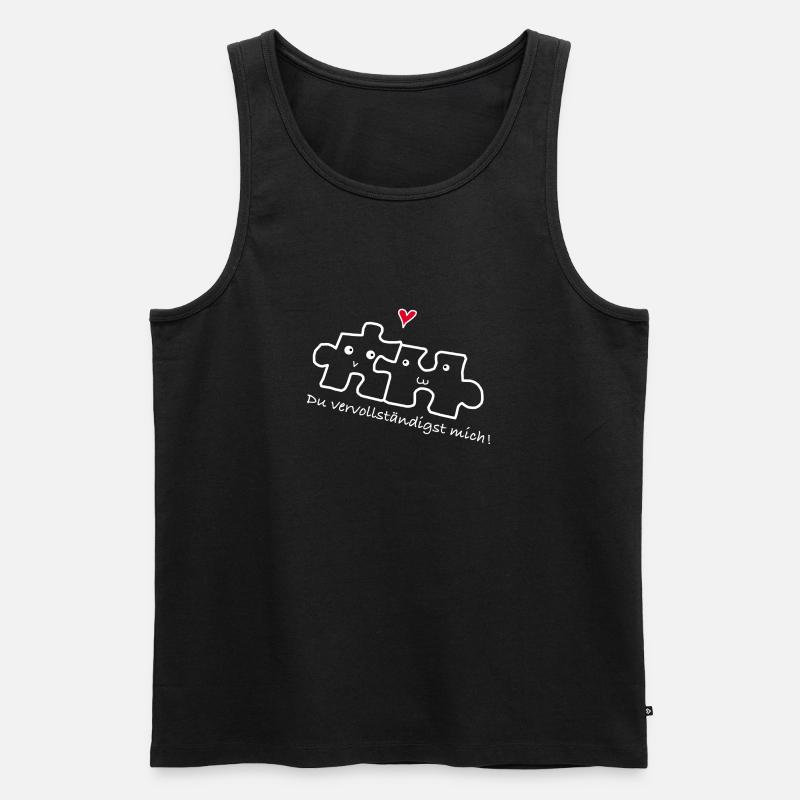 Liebe Beziehung Pärchen - Männer Premium Bio Tank Top - Schwarz