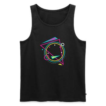 geometry - Men's Premium Organic Tank Top - black - Front - AI Model Male 178 light (178cm)