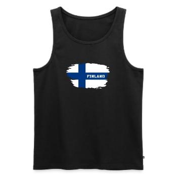 Drapeau de la Finlande / cadeau Helsinki Scandinavie - Débardeur bio Premium Homme - noir - Devant - Michal (187cm)