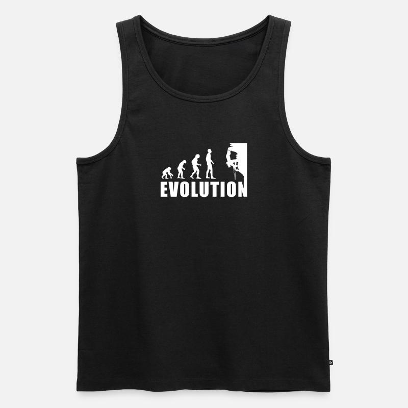 EVOLUTION Klettern Bergsteigen Climbing Geschenk - Männer Premium Bio Tank Top - Schwarz