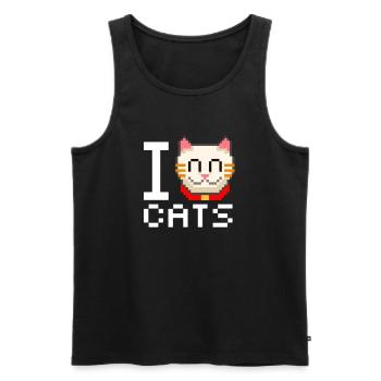 I Love Cats - Männer Premium Bio Tank Top - Schwarz - Vorne - AI Model Male 178 light (178cm)
