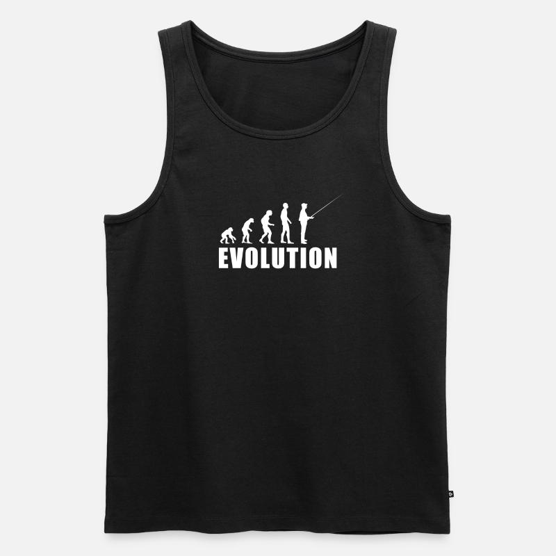 EVOLUTION Fischer Angler Geschenk - Männer Premium Bio Tank Top - Schwarz