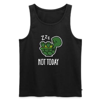 Not today - cute sleeping lazy turtle, baby - Men's Premium Organic Tank Top - black - Front - AI Model Male 178 light (178cm)