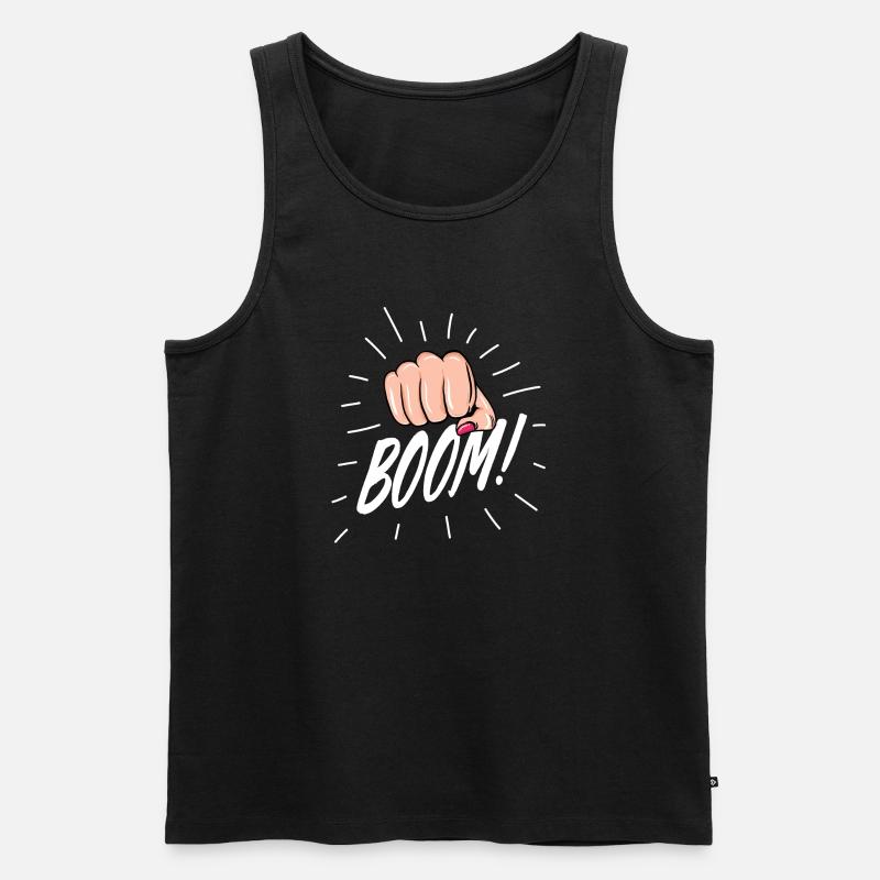 Strip Pop mit weiblicher Faust - Männer Premium Bio Tank Top - Schwarz