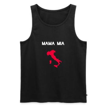 Mamma Mia Mama Mia Italy Shirt - Men's Premium Organic Tank Top - black - Front - Michal (187cm)