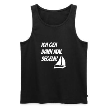 Sail T-Shirt Je vais faire de la voile nautique - Débardeur bio Premium Homme - noir - Devant - AI Model Male 178 light (178cm)
