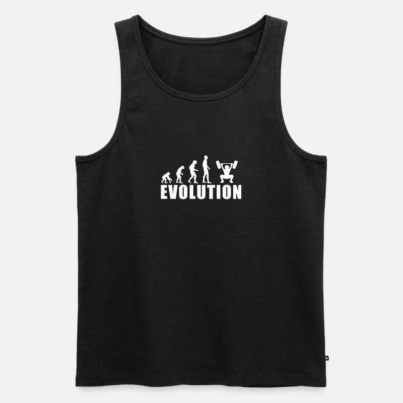 EVOLUTION GEWICHTHEBEN Geschenk - Männer Premium Bio Tank Top - Schwarz