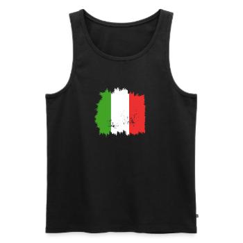 Italien Flagge - Männer Premium Bio Tank Top - Schwarz - Vorne - AI Model Male 178 light (178cm)