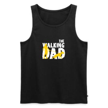 Walking dad and dog - Men's Premium Organic Tank Top - black - Front - AI Model Male 178 light (178cm)