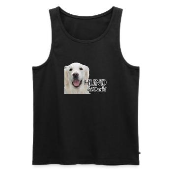 Hund sei Dank Tier Haustier Hunde Spruch Geschenk - Männer Premium Bio Tank Top - Schwarz - Vorne - Michal (187cm)