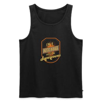Logistics Manager - Men's Premium Organic Tank Top - black - Front - Michal (187cm)