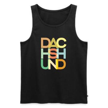 Dackelhund Hund Bunt - Männer Premium Bio Tank Top - Schwarz - Vorne - AI Model Male 178 light (178cm)