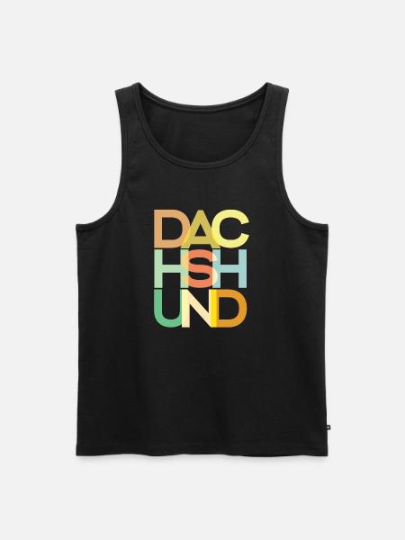 Dackelhund Hund Bunt - Männer Premium Bio Tank Top - Schwarz
