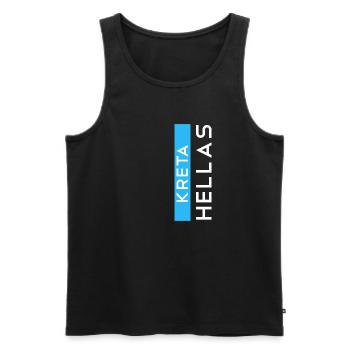 Traditional Crete Souvenir T-Shirt - Men's Premium Organic Tank Top - black - Front - Michal (187cm)