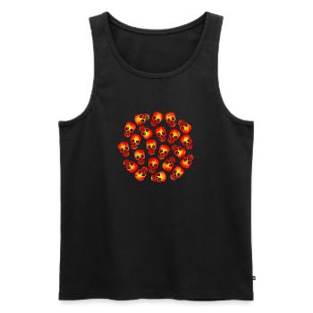 Verrückte Totenköpfe / Crazy Halloween Skulls - Männer Premium Bio Tank Top - Schwarz - Vorne - AI Model Male 178 light (178cm)