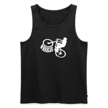 Shirt Wheelie Bike Bike - Men's Premium Organic Tank Top - black - Front - AI Model Male 178 light (178cm)