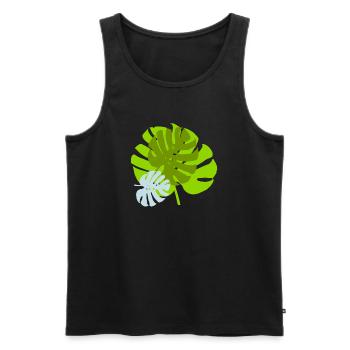 leaves - Men's Premium Organic Tank Top - black - Front - Michal (187cm)