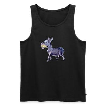 Esel Morgenstund - Männer Premium Bio Tank Top - Schwarz - Vorne - AI Model Male 178 light (178cm)