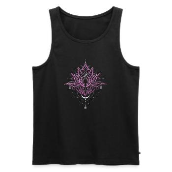 Lotus lotus flower moon om symbol yoga - Men's Premium Organic Tank Top - black - Front - Michal (187cm)