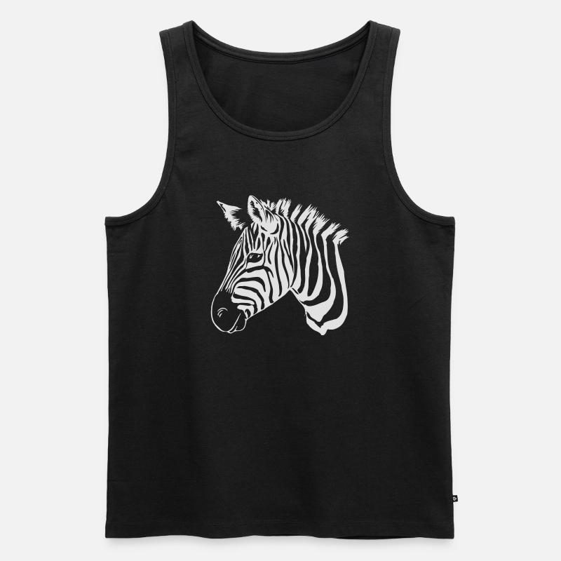 zebra light - Männer Premium Bio Tank Top - Schwarz