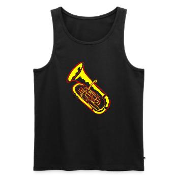Musique de tuba aux couleurs néon - Débardeur bio Premium Homme - noir - Devant - Michal (187cm)