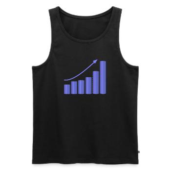 Courbe de croissance avec pente dynamique - Débardeur bio Premium Homme - noir - Devant - AI Model Male 178 light (178cm)