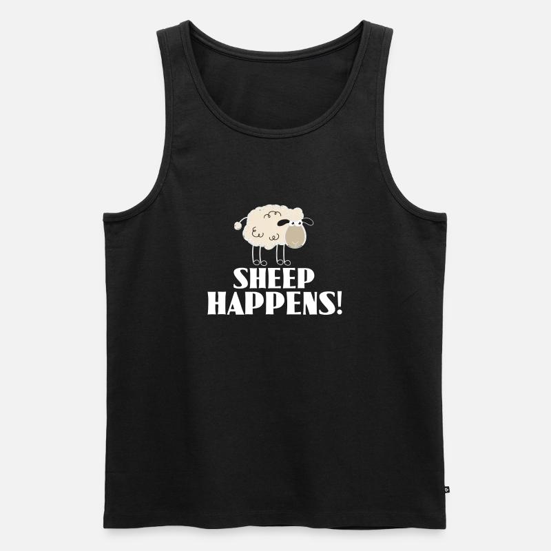 SHEEP HAPPENS - c'est comme ça - Débardeur bio Premium Homme - noir