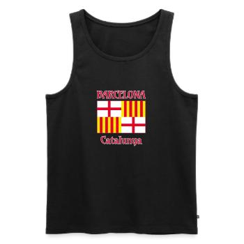 Barcelona flag in red white and yellow - Männer Premium Bio Tank Top - Schwarz - Vorne - AI Model Male 178 light (178cm)
