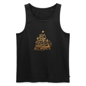 Xmas Tree Gold - Men's Premium Organic Tank Top - black - Front - Michal (187cm)