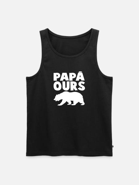 Wild papabear head in silhouette - Men's Premium Organic Tank Top - black