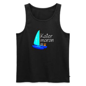 Katamaran - Männer Premium Bio Tank Top - Schwarz - Vorne - Michal (187cm)
