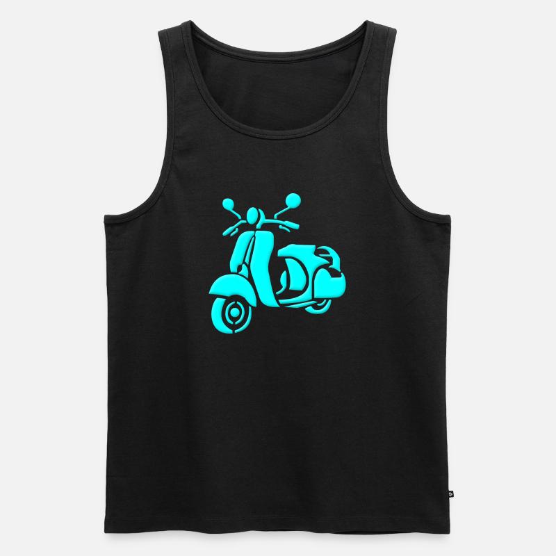 Retro Roller - Männer Premium Bio Tank Top - Schwarz