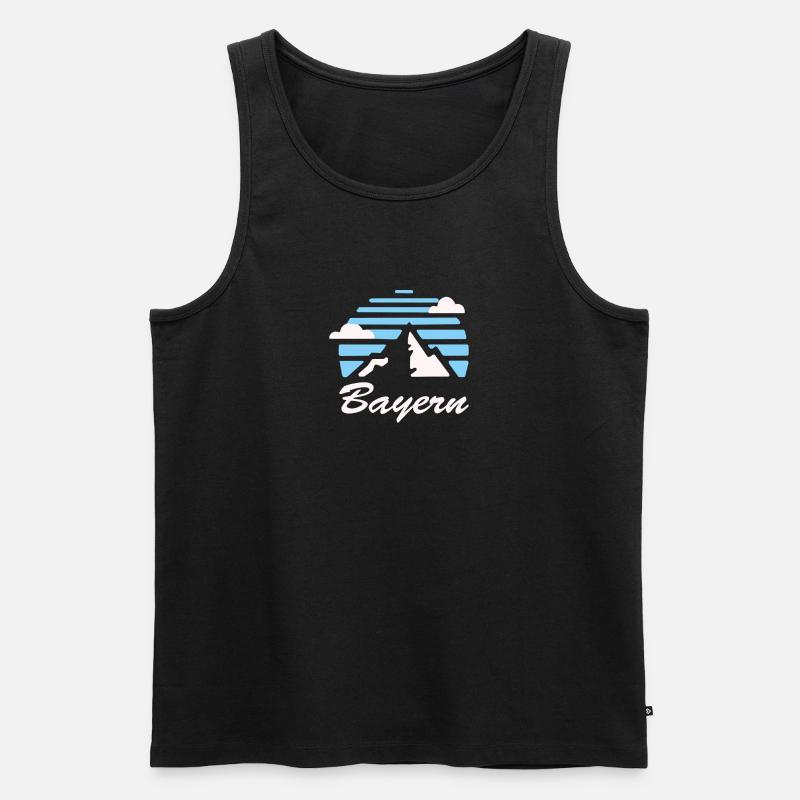 Bayern, Berge, , Geschenk - Männer Premium Bio Tank Top - Schwarz