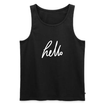 hello - Männer Premium Bio Tank Top - Schwarz - Vorne - Michal (187cm)