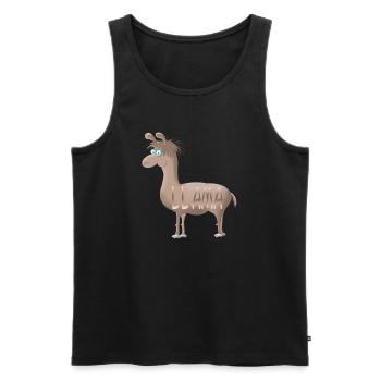 Llama - Männer Premium Bio Tank Top - Schwarz - Vorne - Michal (187cm)