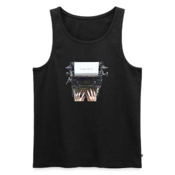 Inspire Typo Vintage Typewriter - Men's Premium Organic Tank Top - black - Front - AI Model Male 178 light (178cm)