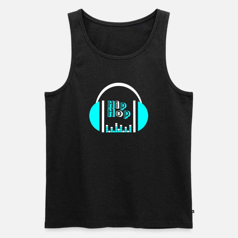 Neonkopfhörer mit Equalizer-Design - Männer Premium Bio Tank Top - Schwarz