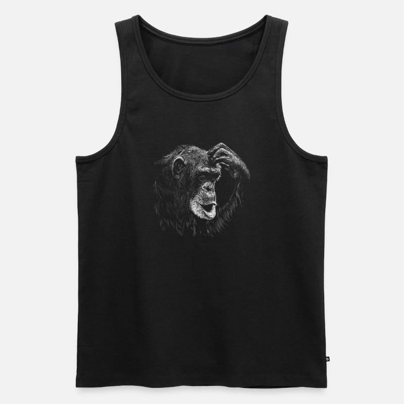 Affe - Männer Premium Bio Tank Top - Schwarz
