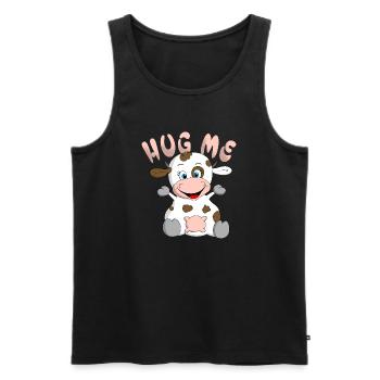 Huh me cow - Men's Premium Organic Tank Top - black - Front - Michal (187cm)
