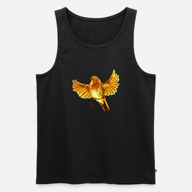 gelber Vogel - Männer Premium Bio Tank Top - Schwarz