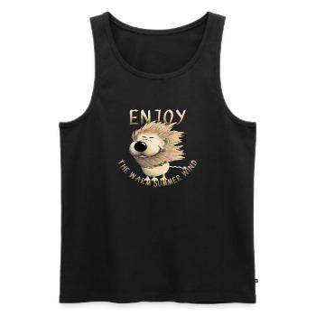 Enjoy - Drolly Lion - Men's Premium Organic Tank Top - black - Front - Michal (187cm)