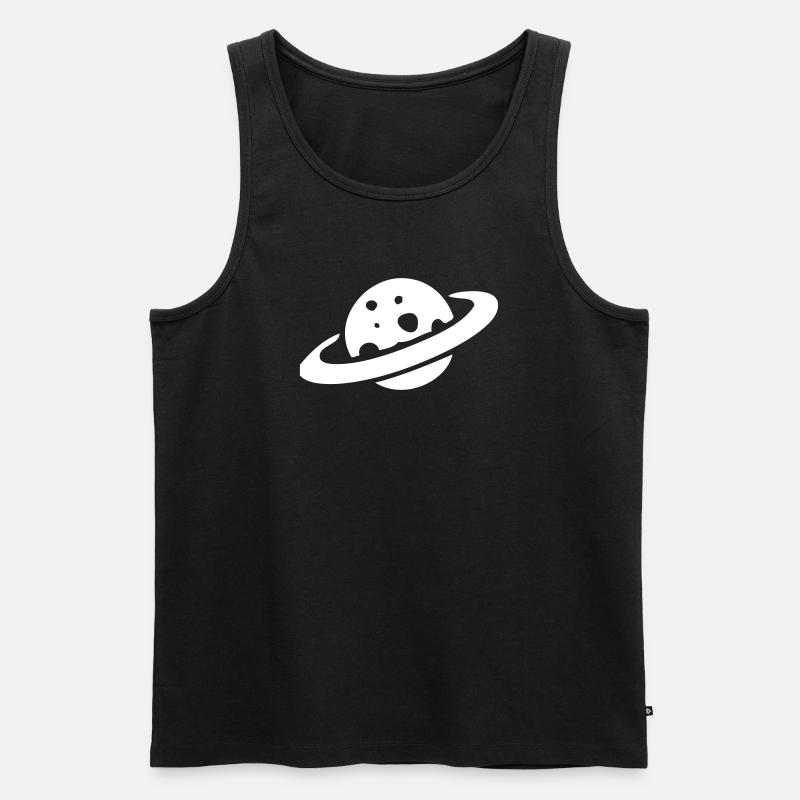 Käseplanet Saturn - Männer Premium Bio Tank Top - Schwarz