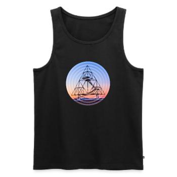 Tetraeder Kreise - Männer Premium Bio Tank Top - Schwarz - Vorne - AI Model Male 178 light (178cm)
