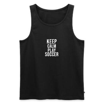 Keep Calm Football Motif - Men's Premium Organic Tank Top - black - Front - Michal (187cm)