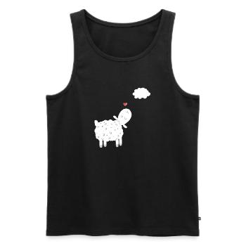 Schaf Mit Wolke In Love I Verliebt Schafe Geschenk - Männer Premium Bio Tank Top - Schwarz - Vorne - AI Model Male 178 light (178cm)