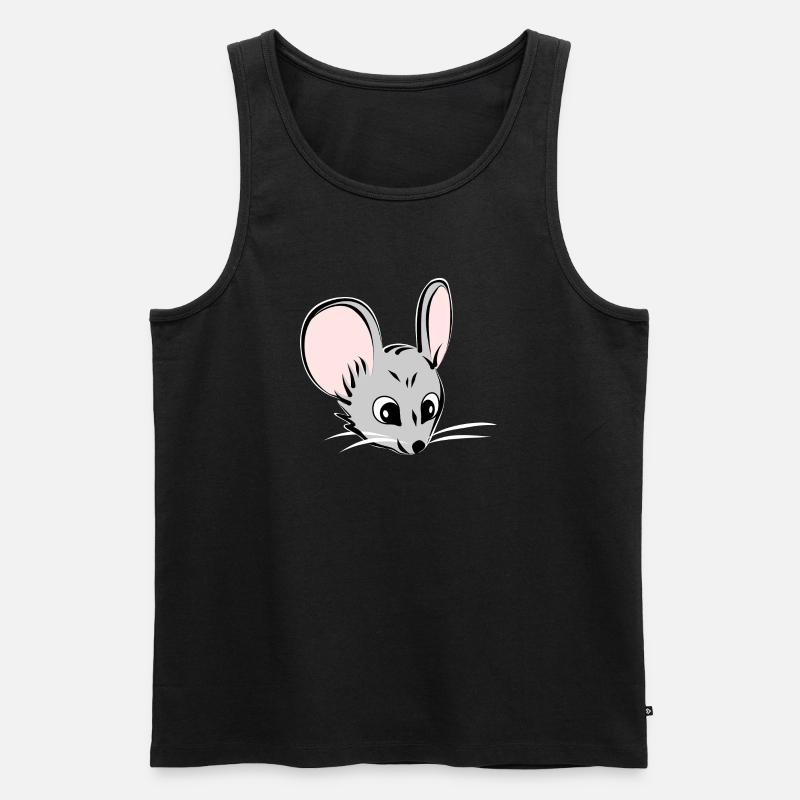 Maus Mauskopf Mäusekopf - Männer Premium Bio Tank Top - Schwarz